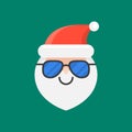 Cute Santa Claus emoticon vector, flat design Royalty Free Stock Photo