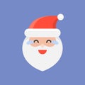 Cute Santa Claus emoticon vector, flat design Royalty Free Stock Photo