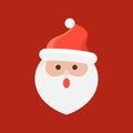 Cute Santa Claus emoticon vector, flat design Royalty Free Stock Photo