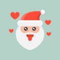 Cute Santa Claus emoticon vector, flat design Royalty Free Stock Photo