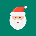 Cute Santa Claus emoticon vector, flat design Royalty Free Stock Photo
