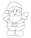 A cute Santa Claus icon,black and white illustration.Concept design,poster.