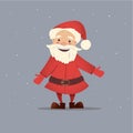 Cute Santa Claus. Vector Christmas illustration. Bright New Year character.