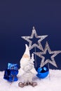 Cute santa figure on blue background
