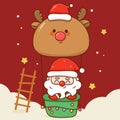 Cute Santa and reindeer balloon Christmas character