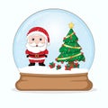 Christmas Decoration Cute Santa Claus in a snowglobe Royalty Free Stock Photo