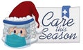 Cute Santa Taking Safety Measures during Xmas Season, Vector Illustration