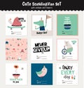 Cute scandinavian set of greeting cards