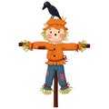 Cute Scarecrow cartoon Royalty Free Stock Photo