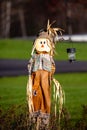 Cute scarecrow decoration with a lantern