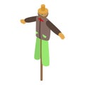 Cute scarecrow icon, isometric style