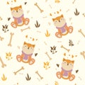 Cute scarf dog seamless pattern