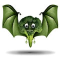 Cute Scary Broccoli Character