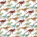 Scary dinosaurs vector tyrannosaurus seamless pattern background t-rex danger creature force wild jurassic predator