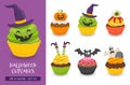 Cute and scary halloween cupcake collection