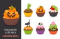 Cute and scary halloween cupcake collection