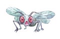 Cute scary insect monster illustration