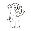 vector cute schnauzer cartoon illustration isolated