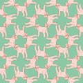 Cute Schnauzer Grid Vector Background Pattern