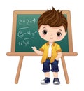 Vector Cartoon Image of Cute School Boy