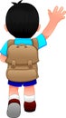 Cute school boy waving Royalty Free Stock Photo