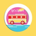 Cute school bus. travel bus Royalty Free Stock Photo