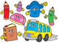 Cute school illustrations collection - Royalty Free Stock Photo