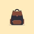 Cute school unisex backpack. Schoolbag for students for education and study, back to school, rucksack, luggage, pack. Large Front Royalty Free Stock Photo