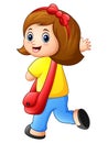 Cute schoolgirl cartoon Royalty Free Stock Photo