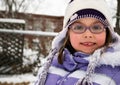 Cute schoolgirl on a winter day Royalty Free Stock Photo