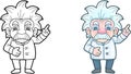 Cute scientist, funny illustration