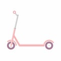 Cute scooter pink and purple color vector cartoon illustration on white background Royalty Free Stock Photo