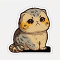 Cute Scottish Fold Kitten on White Background