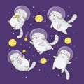 Cute scottishfold cats astronauts Royalty Free Stock Photo