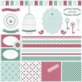 Cute scrapbook design elements set. Royalty Free Stock Photo