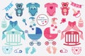 Cute scrapbooking elements for newborn baby