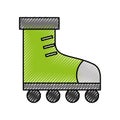 Cute scribble green roller skates