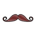 Cute scribble moustache cartoon