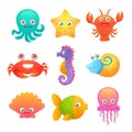 Cute sea animals Royalty Free Stock Photo