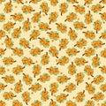 Cute sea buckthorn seamless pattern. Vector outline drawn illustration