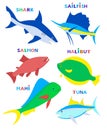 Cute fishes. Vector cartoon illustration.