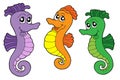 Cute sea horses vector illustration Royalty Free Stock Photo