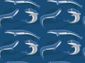 Cute Sea Monster Basilosaurus Cartoon Background Seamless Wallpaper Royalty Free Stock Photo