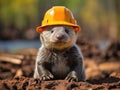 Cute sea otter ranger with Canon camera Royalty Free Stock Photo