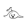 cute sea seal logo design vector graphic concept illustration Royalty Free Stock Photo