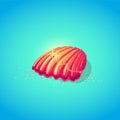 Cute sea shell in cartoon style. Symbol of summer vocations