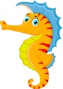 Cute seahorse cartoon posing