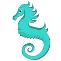 Cute seahorse ocean blue