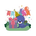 Cute seal with gift box Royalty Free Stock Photo