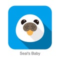 Cute seal`s baby flat icon design vector illustration Royalty Free Stock Photo